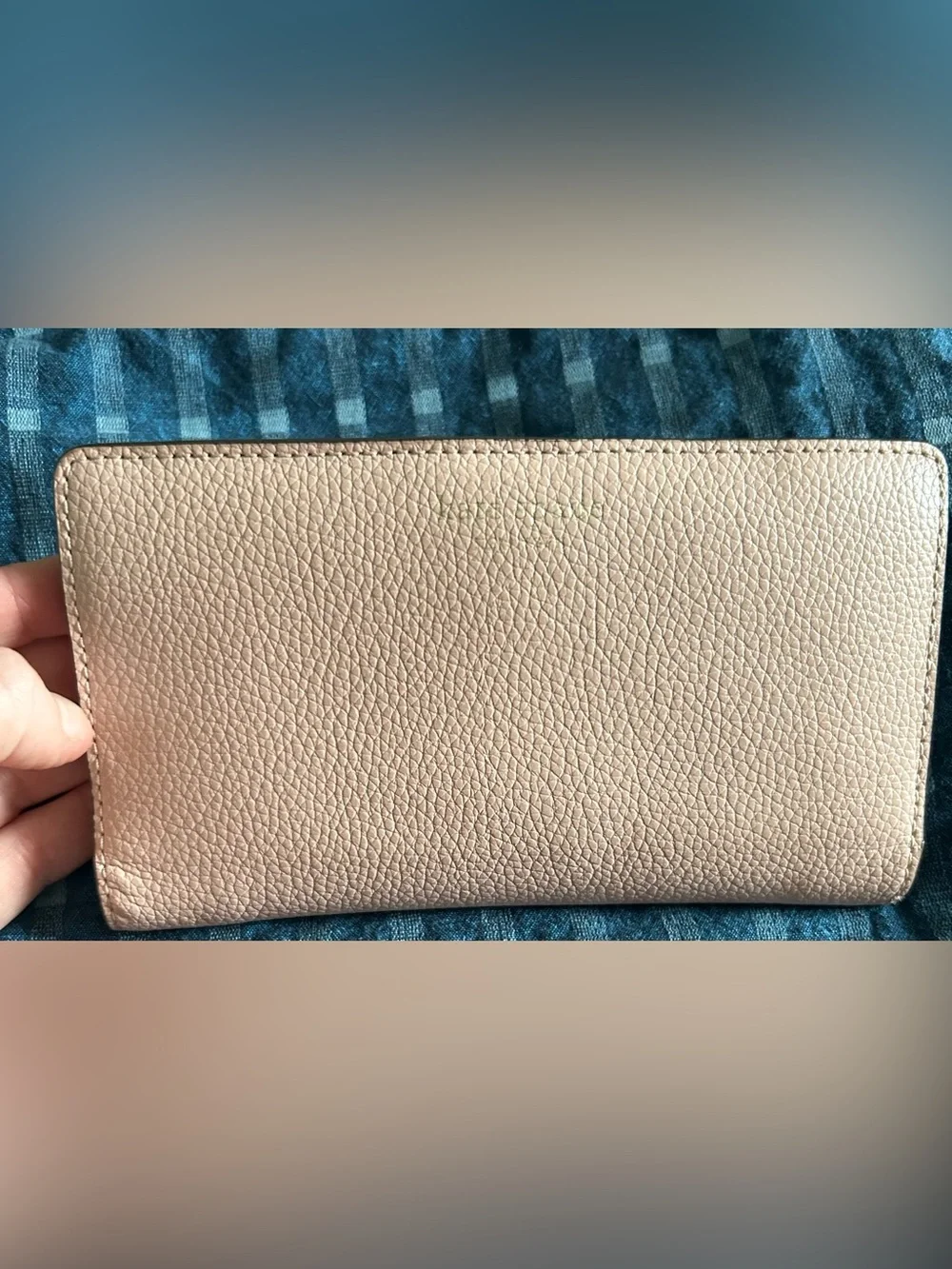 Kate Spade Veronica slim bi fold Pebbled Leather Wallet - ballet pink outside